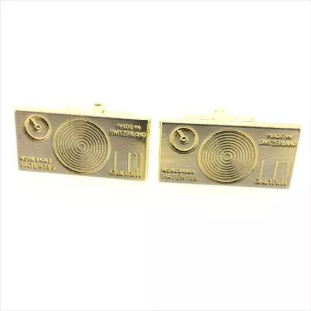 Dunhill cuffs Gold Woman unisex Authentic Used E1392